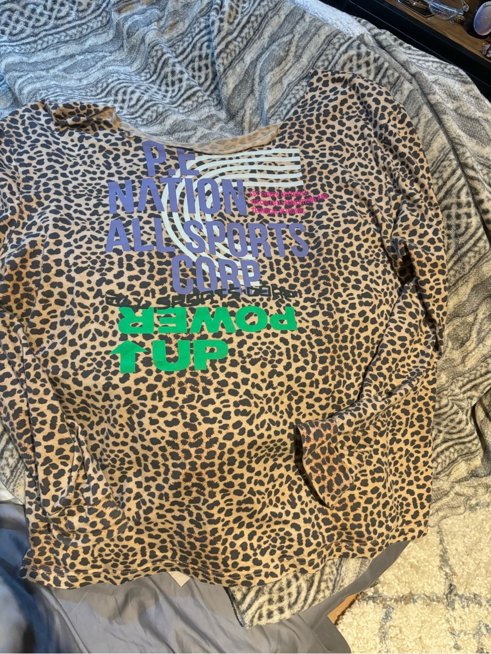 P.E Nation Leopard Print Long Sleeve Top - Tan